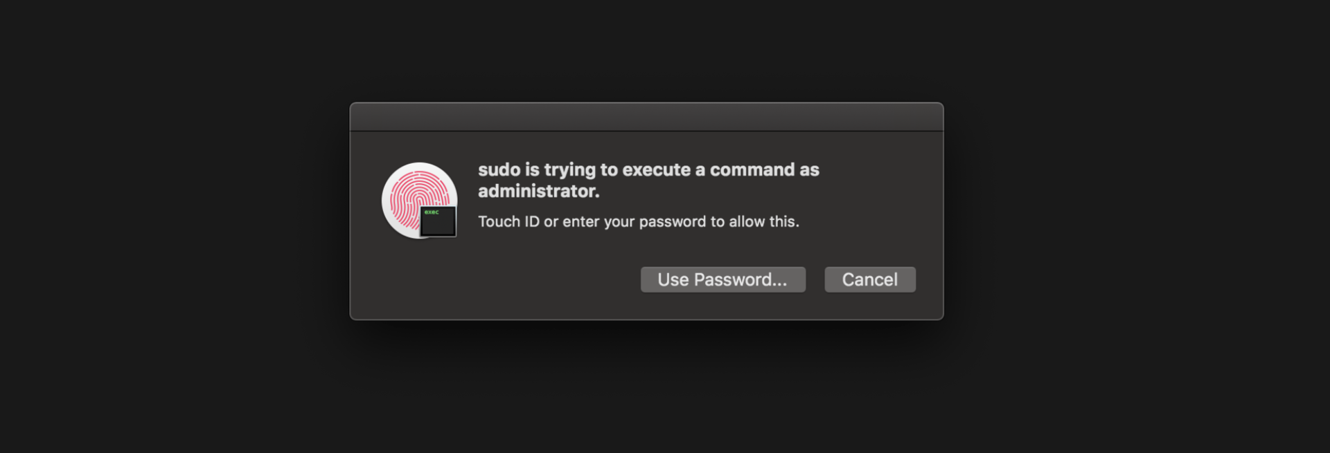 Make your life easier by using Touch ID with sudo commands instead of typing in your password!